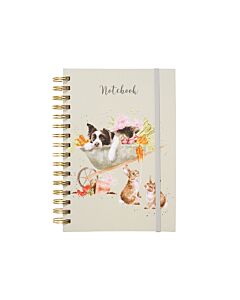 Wrendale Designs 'Sleeping on the Job' Border Collie and Rabbit Notebook